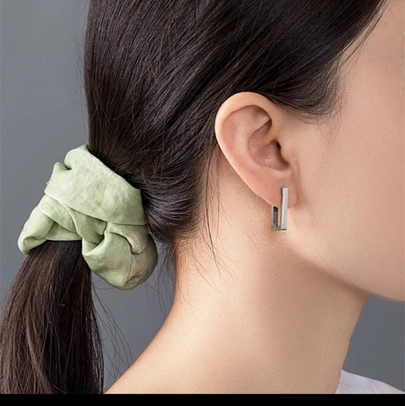 Silver Hoop Earrings - Picture 3 of 4